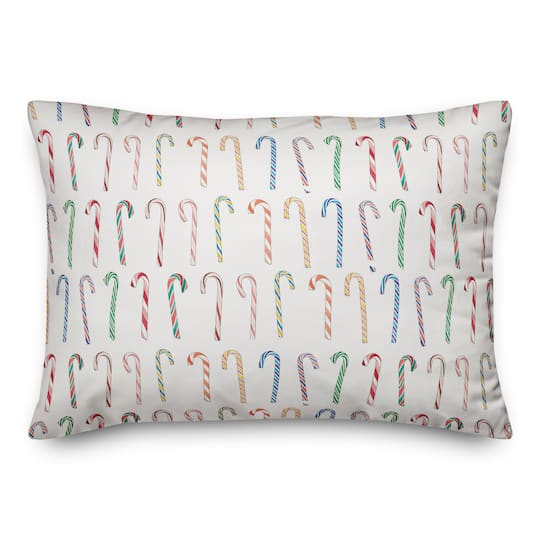 Candy Cane Pattern 14x20 Throw Pillow